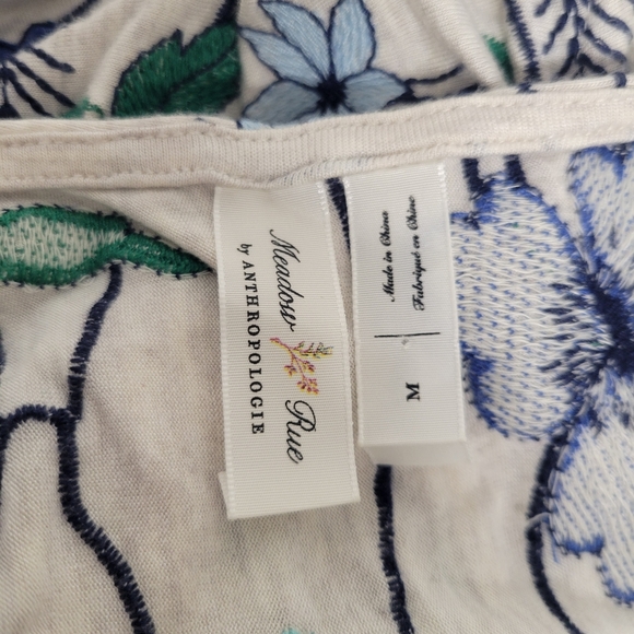 Anthropologie Meadow Rue Floral Sleeveless Top - Blue and Green - Picture 6 of 10